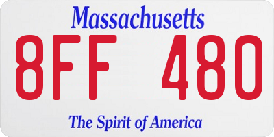 MA license plate 8FF480