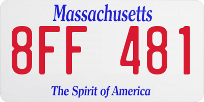 MA license plate 8FF481