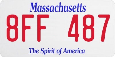 MA license plate 8FF487