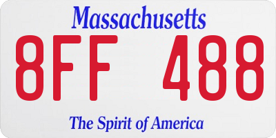 MA license plate 8FF488