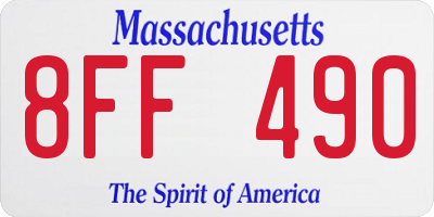 MA license plate 8FF490