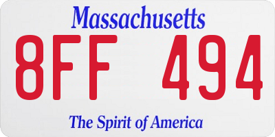 MA license plate 8FF494