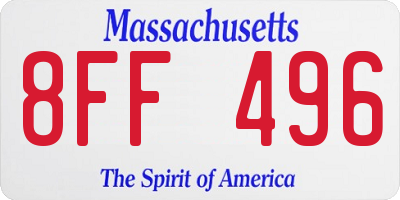 MA license plate 8FF496