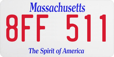 MA license plate 8FF511