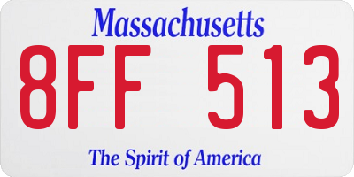 MA license plate 8FF513