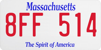 MA license plate 8FF514