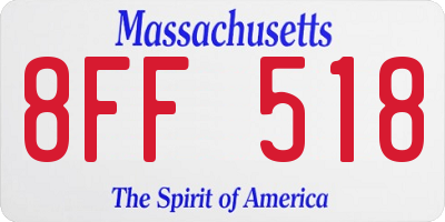 MA license plate 8FF518