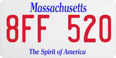 MA license plate 8FF520