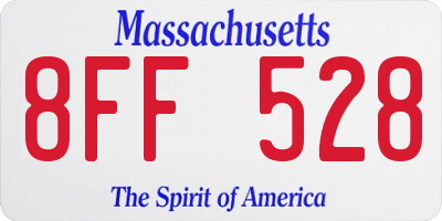 MA license plate 8FF528