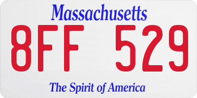 MA license plate 8FF529