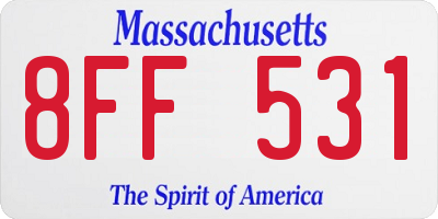 MA license plate 8FF531
