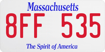 MA license plate 8FF535