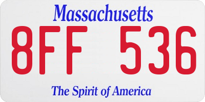 MA license plate 8FF536