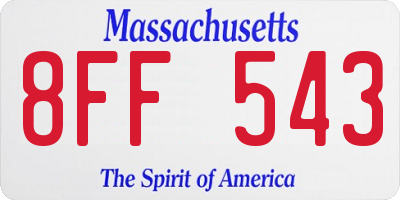 MA license plate 8FF543