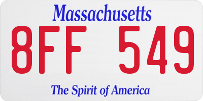 MA license plate 8FF549