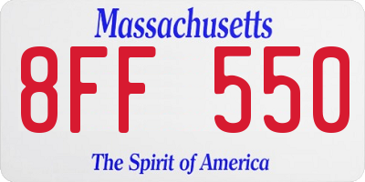 MA license plate 8FF550