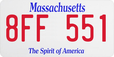 MA license plate 8FF551