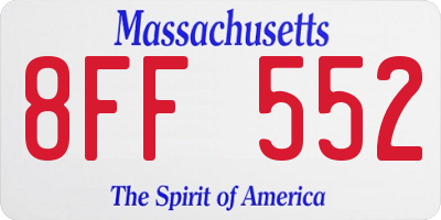 MA license plate 8FF552