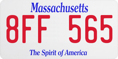 MA license plate 8FF565