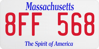 MA license plate 8FF568