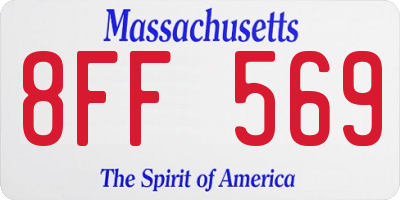 MA license plate 8FF569