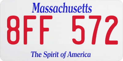 MA license plate 8FF572