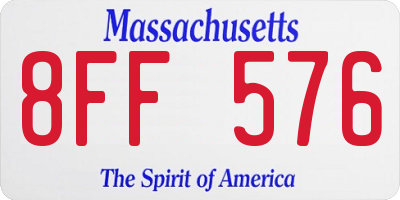 MA license plate 8FF576