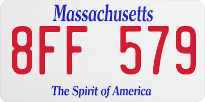 MA license plate 8FF579