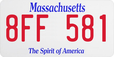 MA license plate 8FF581