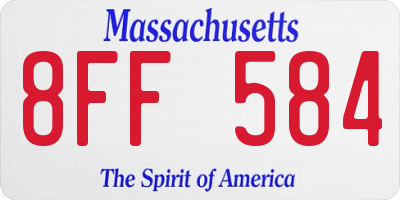 MA license plate 8FF584