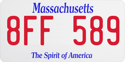 MA license plate 8FF589