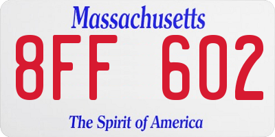 MA license plate 8FF602