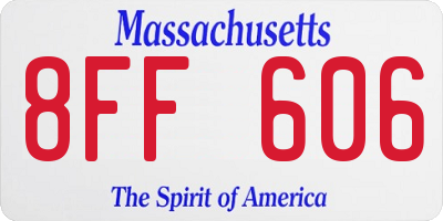 MA license plate 8FF606