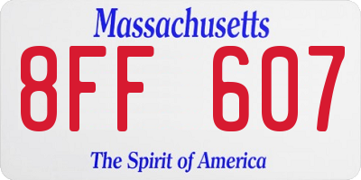 MA license plate 8FF607