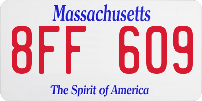 MA license plate 8FF609