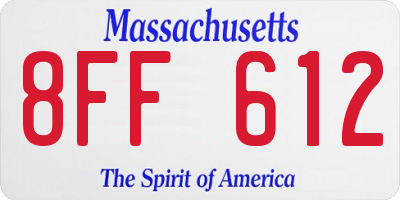 MA license plate 8FF612