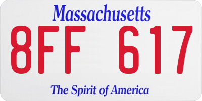 MA license plate 8FF617