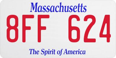 MA license plate 8FF624