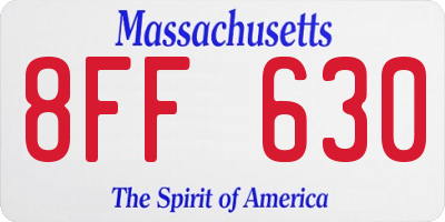 MA license plate 8FF630