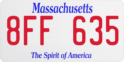 MA license plate 8FF635