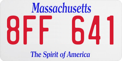 MA license plate 8FF641