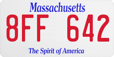 MA license plate 8FF642