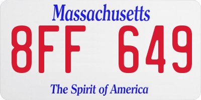 MA license plate 8FF649