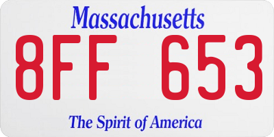 MA license plate 8FF653