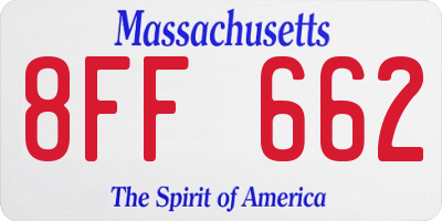 MA license plate 8FF662