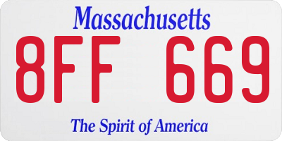 MA license plate 8FF669