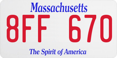 MA license plate 8FF670