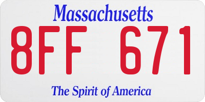 MA license plate 8FF671