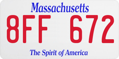 MA license plate 8FF672