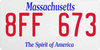 MA license plate 8FF673